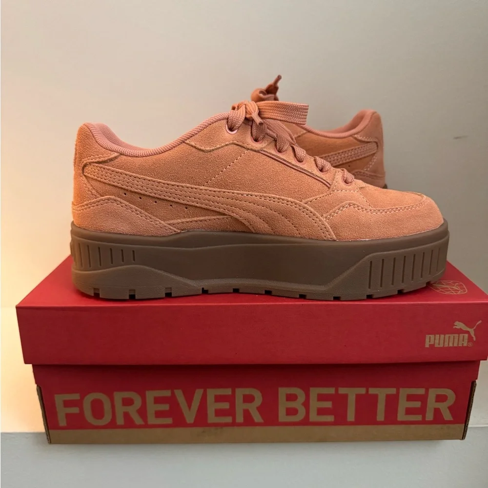 Puma Suede Platform Sneakers in Peach - Picture 2 of 3
